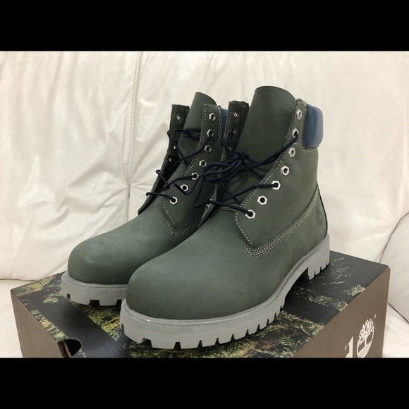 Timberland 6 Inch Boots Dark Grey Navy New Premium - Picture 2 of 7